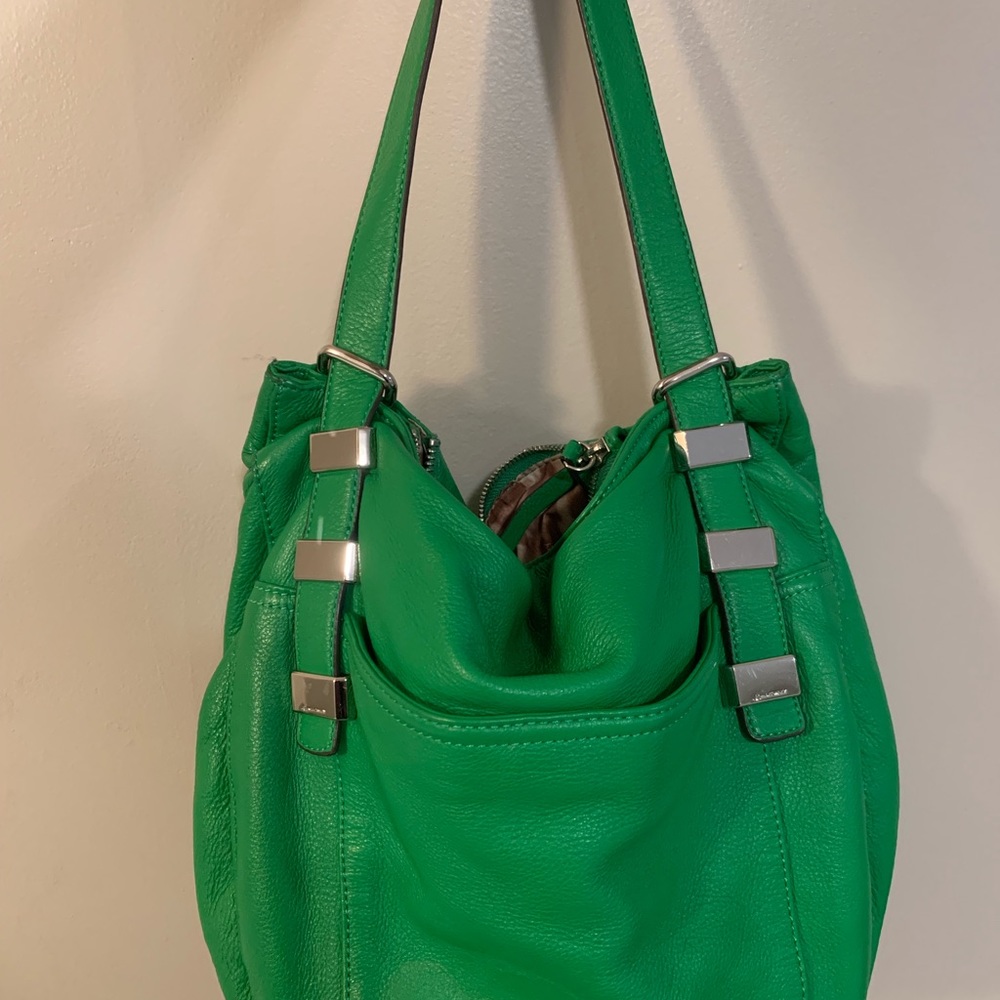 B. Makowsky Leather Shoulder Hobo Bag